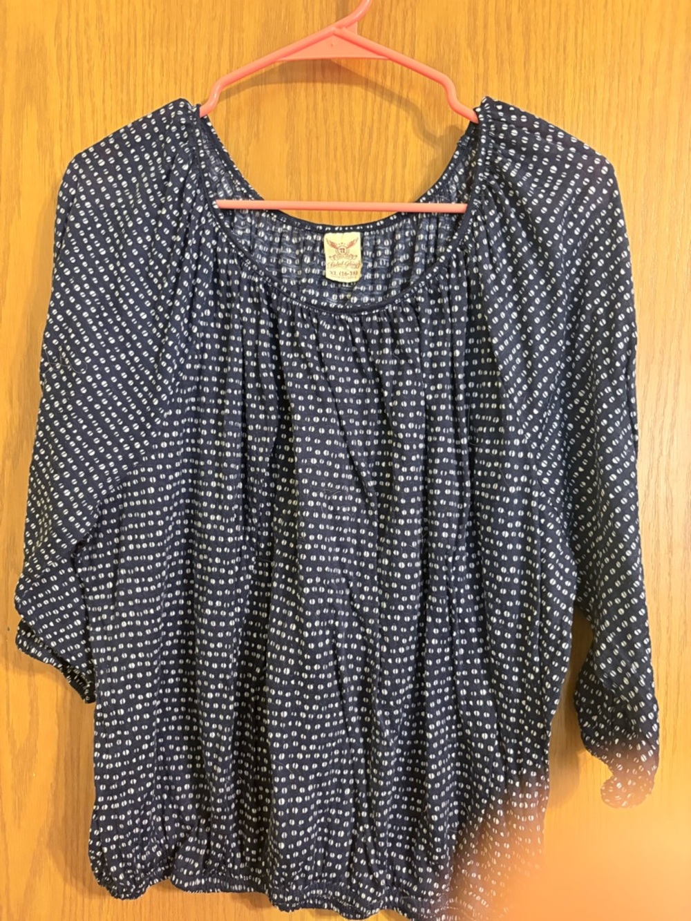 Faded Glory Navy and White Blouse